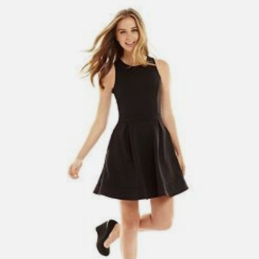 Nanette Lepore L’Amour mini dress, black with hot pink accents. Size medium.